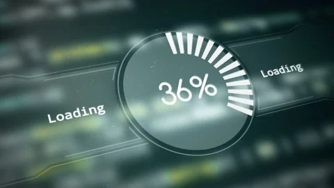 Radial or circle downloading progress bar with scrolling source code Stock Footage 140752309