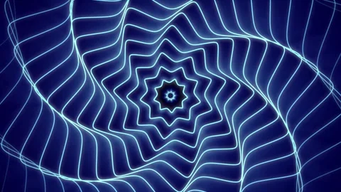 Radial pattern of abstract futuristic waves. Blue flower. Backdrop. Stock Footage 270372800