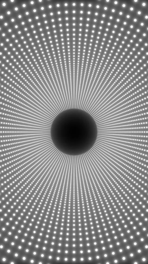 Radial Pattern of animated White Dots Forming a Tunnel Effect with a Black .. Stock Footage 337463990