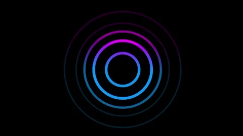 Radial Pattern Animation Concurrent Rings with Colour Gradient Stock Footage 319428539