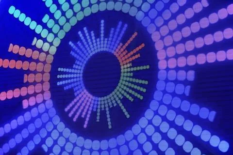 Radial pattern on the electronic screen. Foto stock