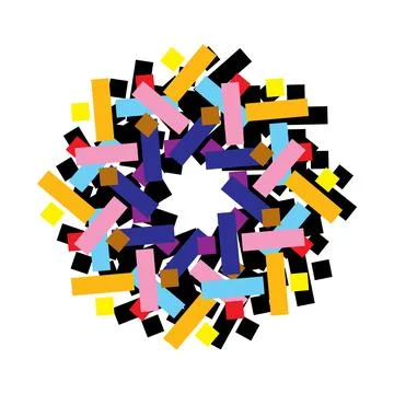 Radial patterns. Includes geometric elements. 스톡 일러스트