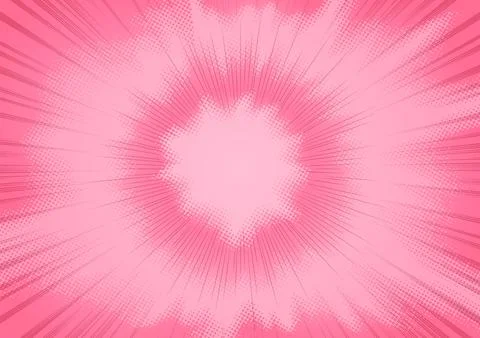 Radial pink speed lines for comic book vector background POP art, Manga or anime Stockillustratie