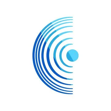 Radial pulse waves spreading from a central point Stock Illustration