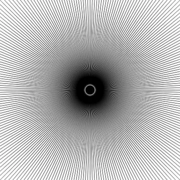 Radial, radiating lines abstract element. Circular pattern of rays, beams. Ri Illustrazione stock