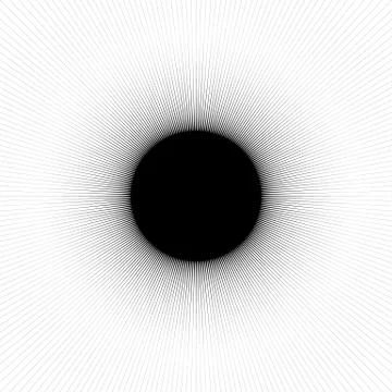 Radial, radiating lines abstract element. Circular pattern of rays, beams. Ri Illustrazione stock