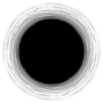 Radial, radiating lines abstract element. Circular pattern of rays, beams. Ri Stock Illustration
