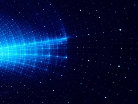 Radial rays and concentric circles - abstract computer illustration Stock Illustration