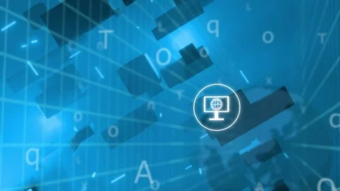 Radial rays emitting and circular outline fading, icons moving inward showing Stock Footage 334693993