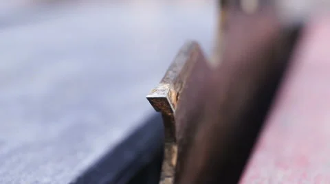 Radial Saw Blade Teeth Macro From Front Stock Footage 49698080