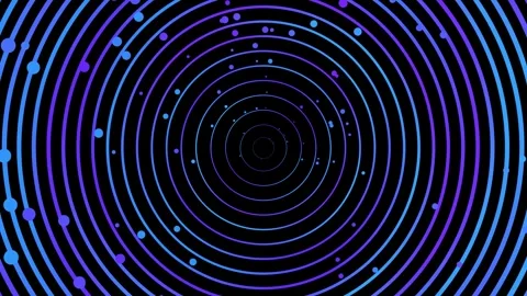Radial scaling shape with gradient blue and magenta colors. Circles increase Stock Footage 323776726