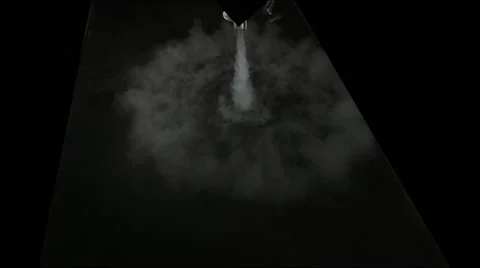 Radial Smoke shoots down at surface and disappates 4K Video stock 35624830