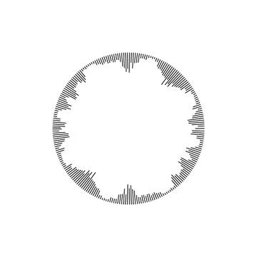 Radial sound wave, vector circle audio impulse signal, music sound equalizer Stock Illustration