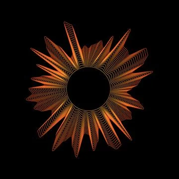 Radial sound wave visualizer in orange gradient vector illustration Stock Illustration