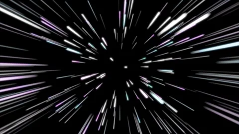 Radial space lines speed of light on black background. Abstract tunnel speed Stock Footage 288291440