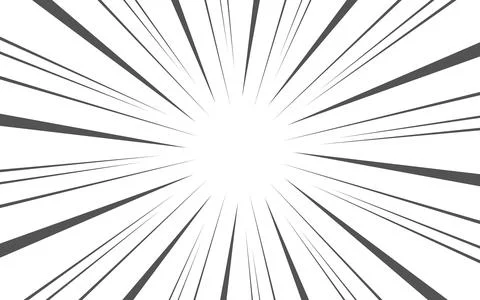 Radial speed lines background for comic books. Monochrome explosion backgroun Stock Illustration