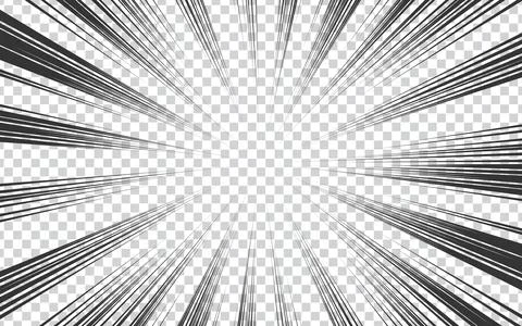 Radial speed lines for comic book. Manga or anime speed frame, superhero ac.. Stock Illustration