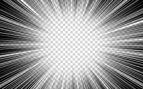 Radial speed lines for comic books. Explosion background.Vector illustration. Stock Illustration