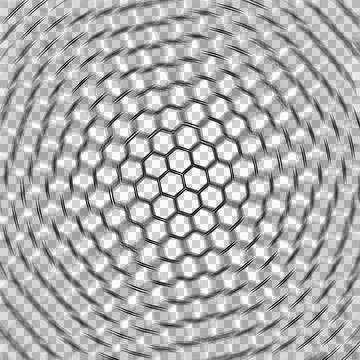 Radial spin honeycomb bee net on transparent background Stock Illustration