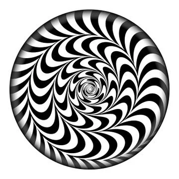 Radial Spiral Vector Psychedelic Illustration. Comic Rotation Effect. Black And Illustrazione stock