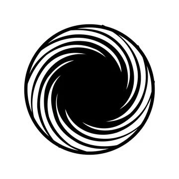 Radial spiral vortex motion abstract black white graphic 스톡 일러스트