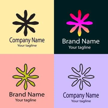 Radial Star Bloom logo Stock Illustration