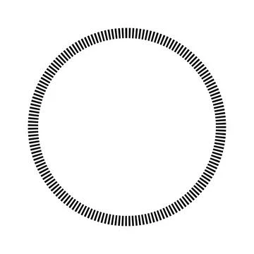 Radial striped ring icon with vertical lines for abstract geometric design Stock Illustration
