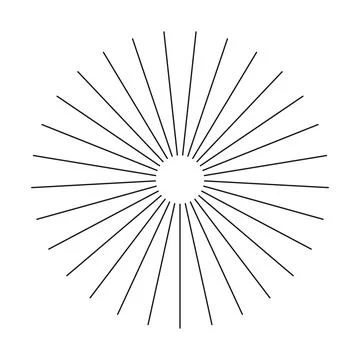 Radial stripes. Sunburst element. Sun star ray. Ray beam, burst. Radial circle Stock Illustration