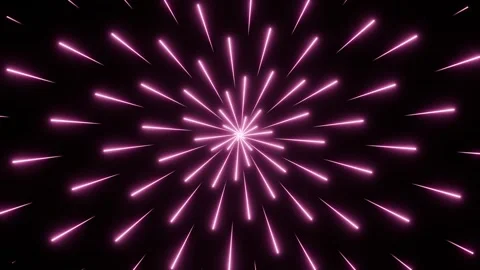 Radial symmetrical neon spark pattern, illuminated in pink. Stock Footage 288450959
