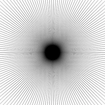 Radial thin lines burst element. Starburst, sunburst, flash shape. Sparkle, t Illustrazione stock