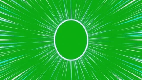 Radial white lines with center ring animated on green screen flash manga speed Stock Footage 335218060