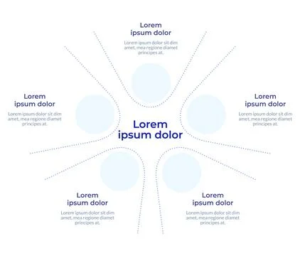 Radially structured infographic flowchart 스톡 일러스트