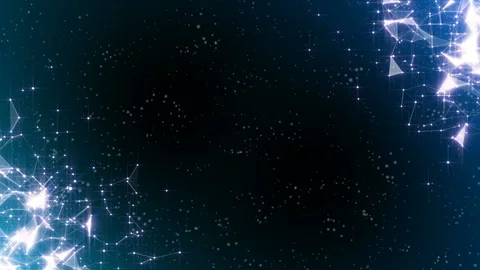 Radiance of particles. Business interaction. Points, lines and triangles. Work Stock Footage 90636677