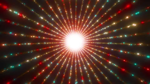 Radiant Abstract Background with Light Streaks and Particles Looping Animation Stock Footage 312084960