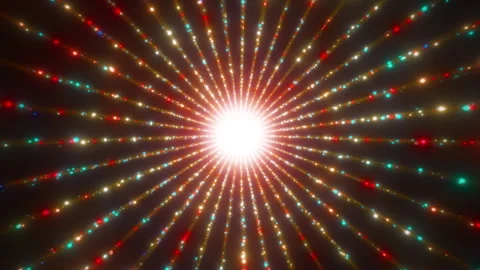 Radiant Abstract Background with Light Streaks and Particles Animation Stock Footage 312084964