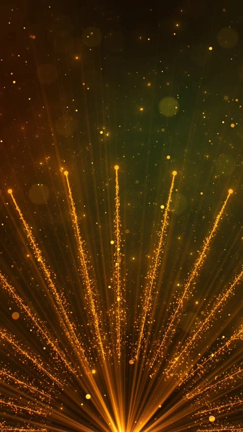 Radiant amber stage burst background glowing beams, glitter dust, and powerful u Stock Footage 340417679