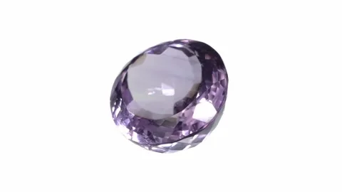 Radiant Amethyst Gemstone Showcasing Stunning Clarity and Brilliant Faceting Stock Footage 285454286