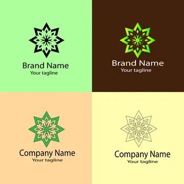 Radiant Bloom Unique Latest Logo Design Stock Illustration