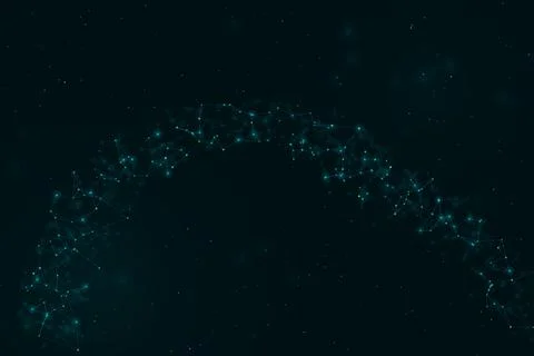 A radiant blue arch made from interconnected points frames an open center a.. Stock-Illustration