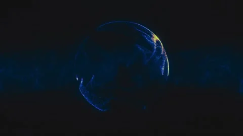 Radiant Blue Cosmic Explosion Sphere Video stock 280199958