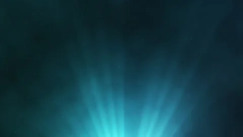 Radiant blue light beams emerging from dark background, loop effect Stock Footage 295324158