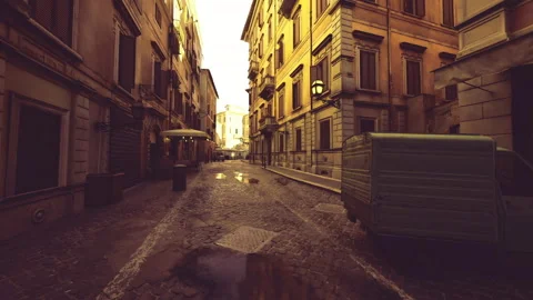 Radiant boulevard lined with charming boutiques and balconies plentiful Stock Footage 339616625