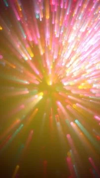 Radiant burst of colorful light rays with glowing particles creating a vibr.. Stock Illustration