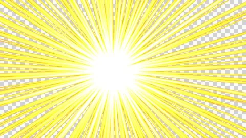 Radiant Burst of Yellow Light Rays on Black Background Stock Illustration