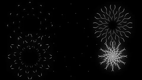 Radiant Circle Burst Firework Animation with Glowing Lines Black Screen 4K Loop 動画素材 337426998