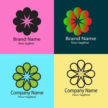 Radiant Convergence logo design Stock Illustration