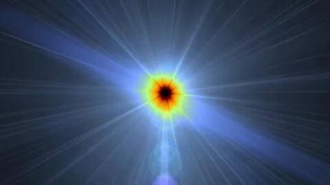 Radiant cosmic burst dominates dark space Stock Illustration