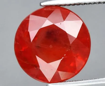 Radiant Deep Red Ruby Gemstone Displayed with Precision Stock Photos