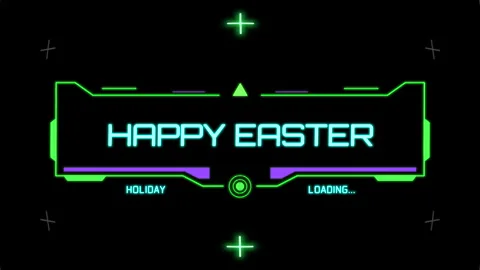 Radiant Easter sign vibrant neon lights spell Happy Easter with green and purple 動画素材 265553598