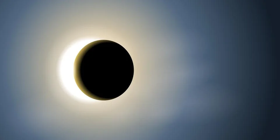 Radiant Eclipsed Orb wiith highlighted sky Illustration Elegant glowing orb.. 스톡 일러스트